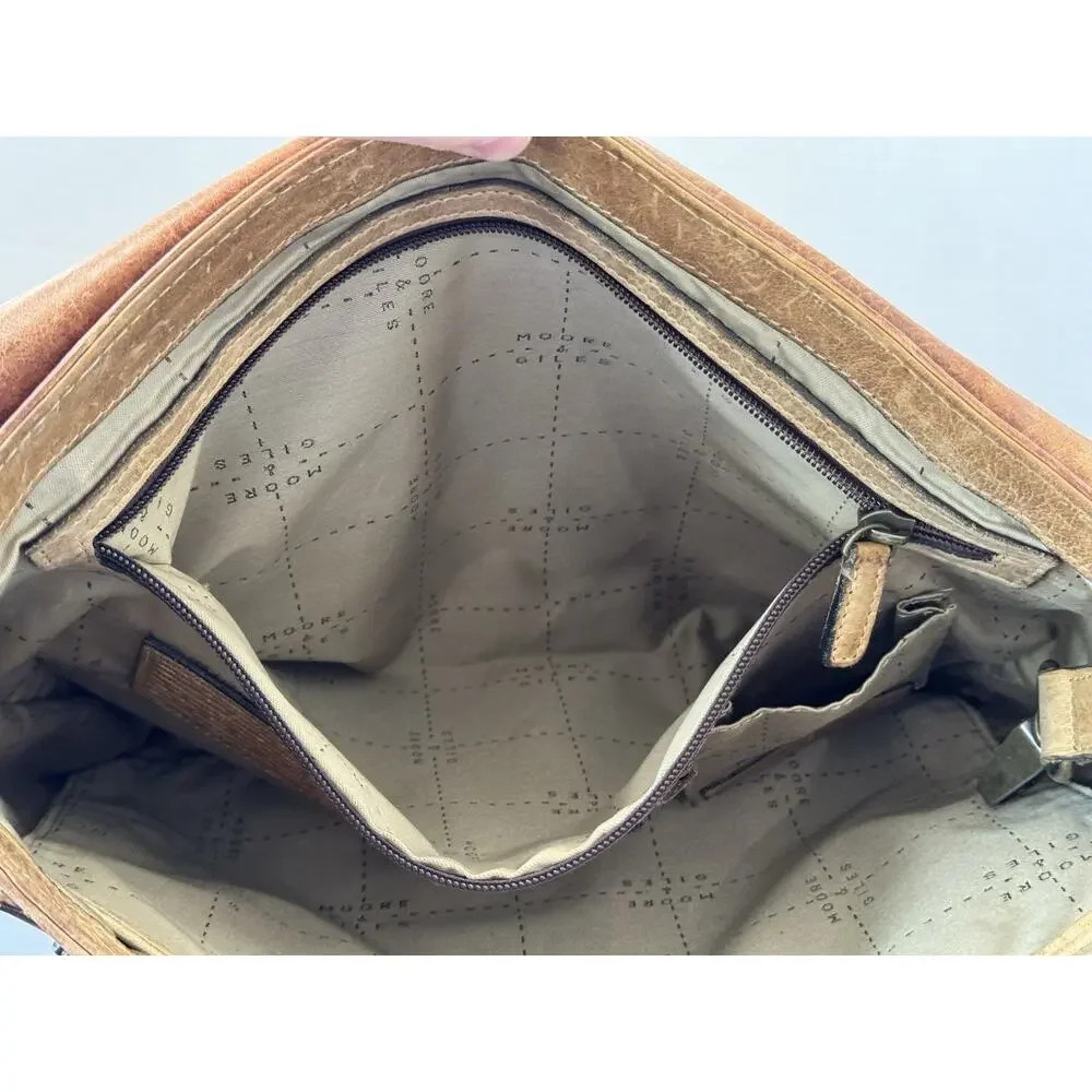 Moore & Giles Reclaimed Messenger Bag In Heirloom Oak Computer Distressed